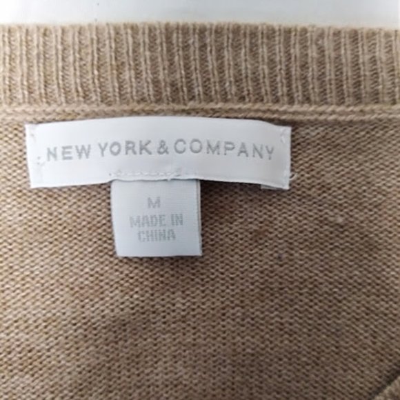 New York and Company Argyle Cardigan Embellished with Rhinestone Size M - Picture 4 of 5